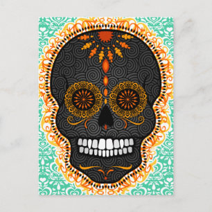 Feliz Muertos - Happy Sugar Skull Postcard Postkarte