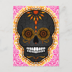 Feliz Muertos - Happy Sugar Skull Postcard Postkarte