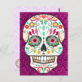 Feliz Muertos - Happy Sugar Skull Postcard Postkarte (Vorne/Hinten)