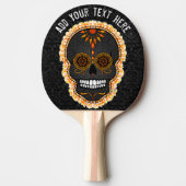 Feliz Muertos - kundenspezifischer Zuckerschädel Tischtennis Schläger (Vorderseite)