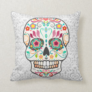 Feliz Muertos - Zuckerschädel auf Kissen