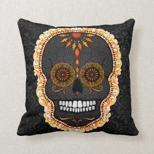 Feliz Muertos - Zuckerschädel auf Kissen