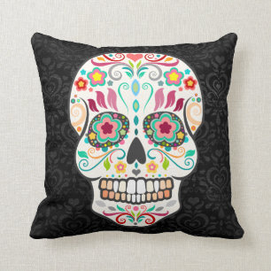 Feliz Muertos - Zuckerschädel auf Kissen