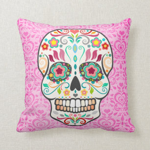 Feliz Muertos - Zuckerschädel auf Kissen