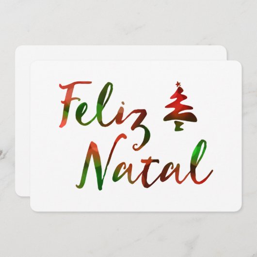 Feliz Natal bokeh Baumlichter Einladung (Vorne/Hinten)