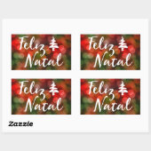 Feliz Natal bokeh Baumlichter Rechteckiger Aufkleber (Blatt)