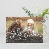 Feliz Natal | Cartão de Natal Feiertagskarte (Stehend Vorderseite)