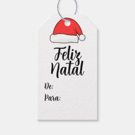 Feliz Natal com a touca do Papai Weihnachten Gift Geschenkanhänger