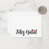 Feliz Natal com a touca do Papai Weihnachten Mitteilungskarte (Vorderseite/Rückseite Beispiel)