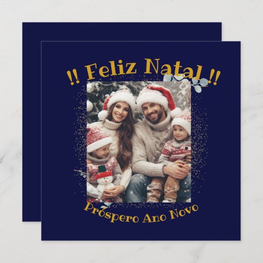 Feliz Natal e Próspero Ano Calligraphy Religious (Vorne/Hinten)