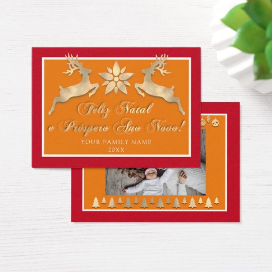 Feliz Natal e um Próspero Ano Novo Gold Red (Schreibtisch)