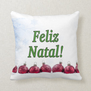 Feliz Natal! Frohe Weihnachten in portugiesischer Kissen