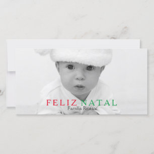 Feliz Natal Green Red Typografie Weihnachten