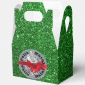 Feliz Natal Green Silver Red Favor Box Geschenkschachtel (Offen)