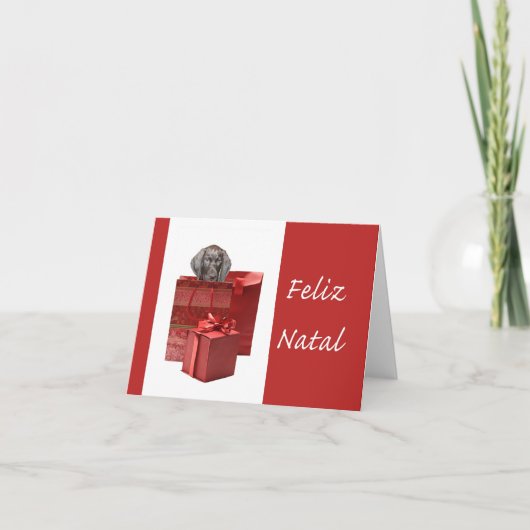 Feliz Natal Kurzhaar Feiertagskarte (Vorderseite)