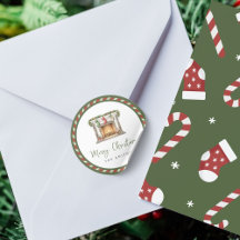 Feliz Natal - Lareira de Natal Aquarela