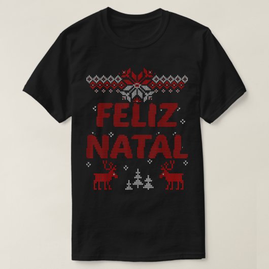 Feliz Natal Portugal Frohe Weihnachtsgeschenke Ide T-Shirt (Design vorne)