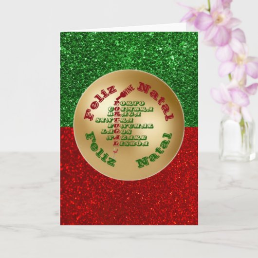 Feliz Natal Portugal Wine Lissabon Karte (Orchidee)
