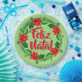 Feliz Natal Portugiesisch Frohe Weihnachten 9" Pappteller (Party)