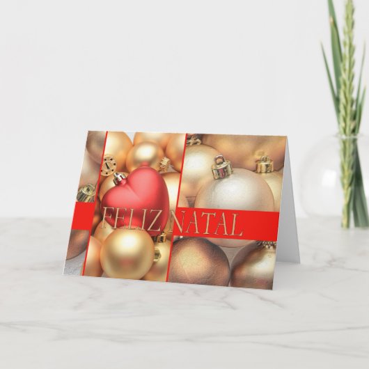 Feliz Natal - Portugiesische Weihnachtskarte Feiertagskarte (Vorderseite)