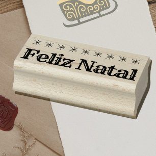 Feliz Natal Portugiesische Weihnachtszeit Gummistempel