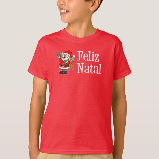Feliz Natal Santa T-Shirt (Vorderseite)