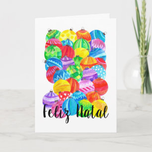 Feliz Natal Weihnachten, Aquarellfarben Feiertagskarte