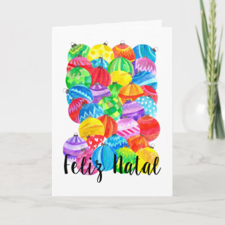 Feliz Natal Weihnachten, Aquarellfarben Feiertagskarte