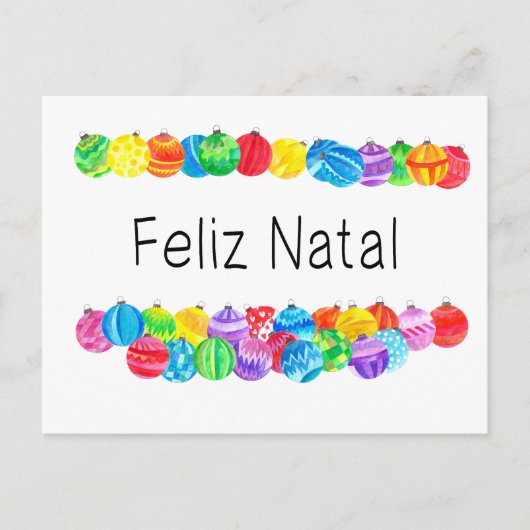 Feliz Natal Weihnachten, Aquarellfarben Postkarte (Vorderseite)