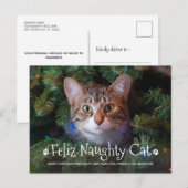 Feliz Naughty Cat Funny Personalisiert Pet Foto Ho Postkarte (Vorne/Hinten)