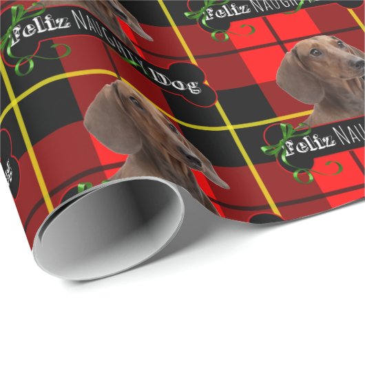 Feliz Naughty Dackel Geschenkpapier (Rolleneckpunkt)