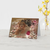 Feliz Naughty Dog Weihnachtskarte Karte (Gelbe Blume)