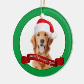 Feliz Naughty Golden Retriever Keramik Ornament (Links)