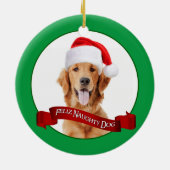 Feliz Naughty Golden Retriever Keramik Ornament (Hinten)