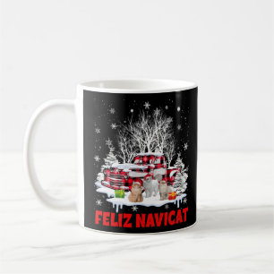 Feliz NaviCat Frohe Weihnachtskatze mit rotem P Kaffeetasse