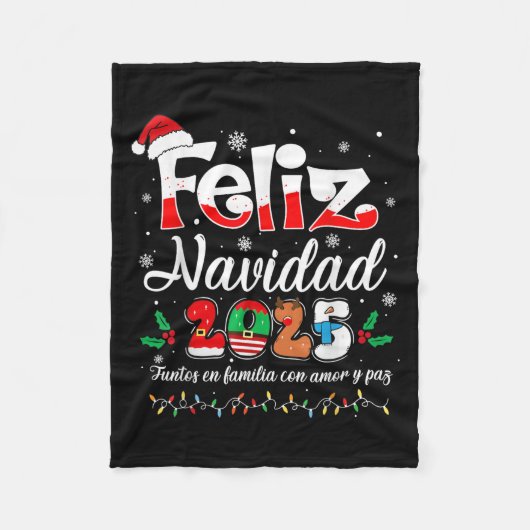 Feliz Navidad 2025 Matching Family Spanish Christm Fleecedecke (Vorderseite)