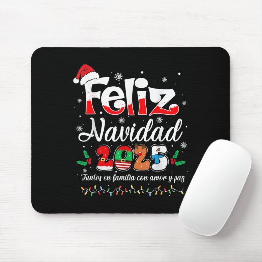 Feliz Navidad 2025 Matching Family Spanish Christm Mousepad (Mit Mouse)