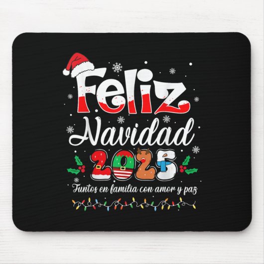 Feliz Navidad 2025 Matching Family Spanish Christm Mousepad (Vorne)