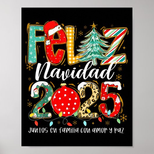 Feliz Navidad 2025 Matching Family Spanish Christm Poster (Vorne)