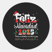 Feliz Navidad 2025 Matching Family Spanish Christm Runder Aufkleber (Vorderseite)