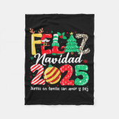 Feliz Navidad 2025 Spanish Christmas Mexican Famil Fleecedecke (Vorderseite)