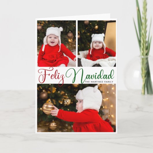 Feliz Navidad 3 Foto Falten Spanisch Weihnachten (Vorderseite)