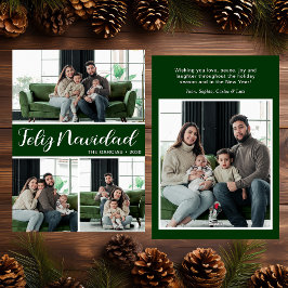 Feliz Navidad 4 Photo Flat Holiday Card Feiertagskarte