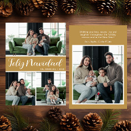 Feliz Navidad 4 Photo Flat Holiday Card Feiertagskarte