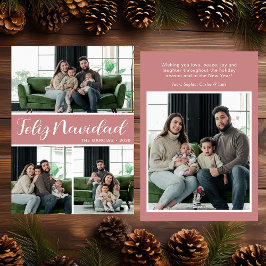 Feliz Navidad 4 Photo Flat Holiday Card Feiertagskarte