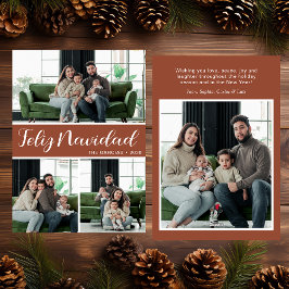 Feliz Navidad 4 Photo Flat Holiday Card Feiertagskarte