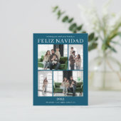 Feliz Navidad 5 Foto Feiertagspostkarte (Stehend Vorderseite)