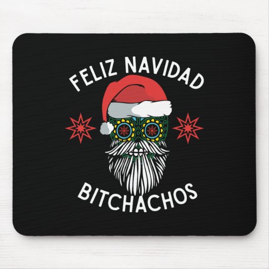 Feliz Navidad Achos Funny Spanish Frohe Weihnachte Mousepad (Vorne)