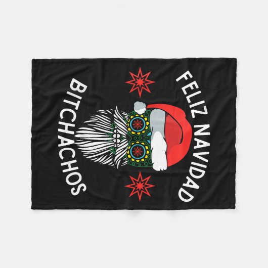 Feliz Navidad Achos Funny Spanish Merry Christmas Fleecedecke (Vorderseite (Horizontal))