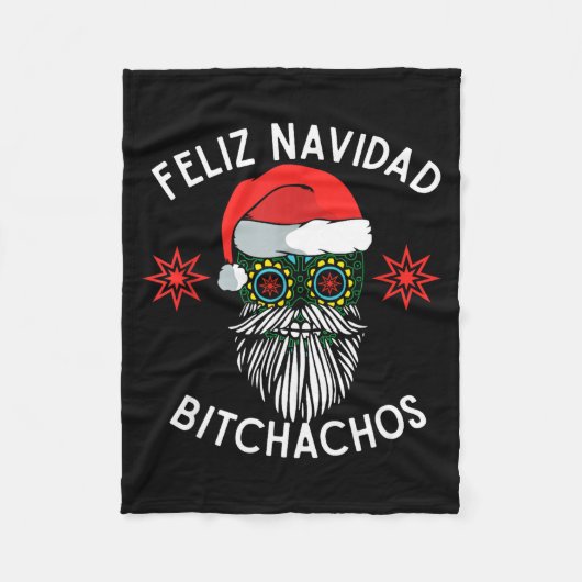 Feliz Navidad Achos Funny Spanish Merry Christmas  Fleecedecke (Vorderseite)
